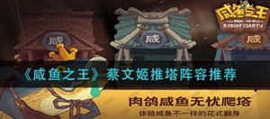 咸鱼之王蔡文姬推塔阵容怎么搭配 咸鱼之王蔡文姬推塔阵容搭配攻略